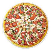 Pepperoniのチーズピザ食器棚のノブ セラミックノブ (正面)