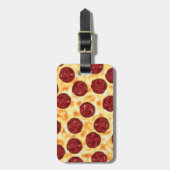 Pepperoniピザパターン ラゲッジタグ (正面縦)