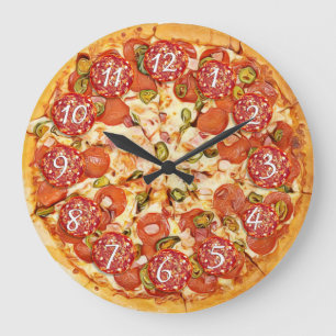 Pepperoniピザ円形の台所かレストラン ラージ壁時計