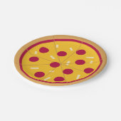 Pepperoniピザ子供の誕生日 ペーパープレート (アングル)