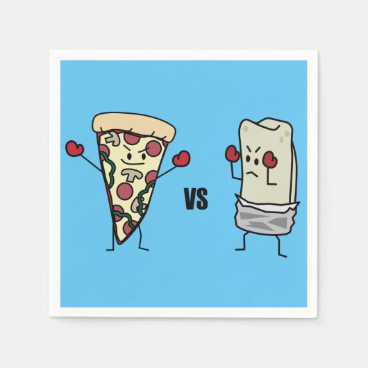 Pepperoniピザ対ブリトー: メキシコ人対イタリア語 スタンダードカクテルナプキン (正面)