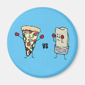 Pepperoniピザ対ブリトー: メキシコ人対イタリア語 マグネット (正面)