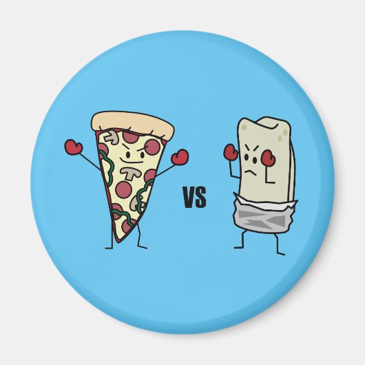 Pepperoniピザ対ブリトー: メキシコ人対イタリア語 マグネット (正面)