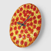 Pepperoniピザ ラージ壁時計 (傾斜)