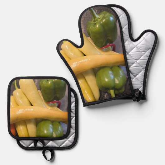 Peppers Aplenty! 鍋つかみ&鍋敷きセット (正面/裏面)