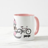 Peqeのサイクリストの女の子 マグカップ (正面右)