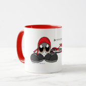 PEQEのバイクもしくは自転車に乗る人のマグ マグカップ (正面左)