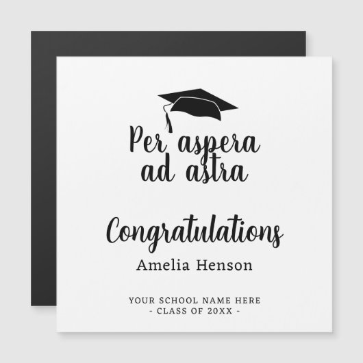 Per asperaとアストラLatin Congrat卒業カード (正面/裏面)