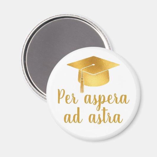 Per aspera ad astra Latin Quote Hat Graduation  マグネット (正面/裏面)