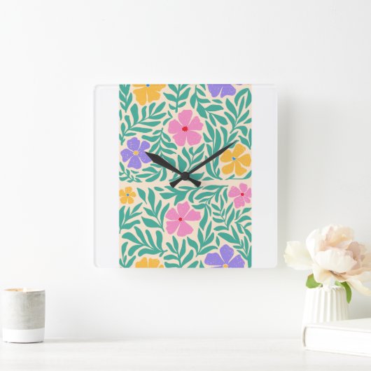  Per clocks  logo flawrs   スクエア壁時計 (ホーム)