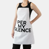 Per My Silence Minimalist Typographic Embroidered  エプロン (インサイチュ)