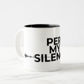 Per My Silence Minimalist Typographic Two-Tone Mug ツートーンマグカップ (正面左)