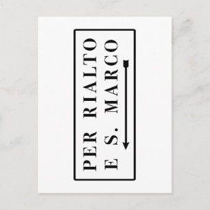 Per Rialto e S. Marco,ヴェネツィア,イタリアン通り標識 ポストカード