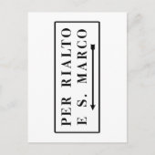 Per Rialto e S. Marco,ヴェネツィア,イタリアン通り標識 ポストカード (正面)