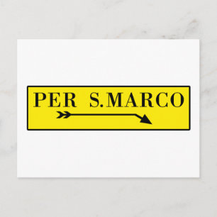 Per San Marco,ヴェネツィア,イタリアン通り標識 ポストカード