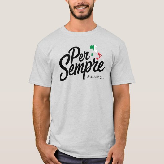 Per Sempre Personalized Tee for Matching Couples Tシャツ (正面)