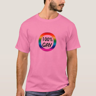 PercentGay.com著100%のゲイの虹 Tシャツ