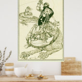 PERCEVAL FIGHTING DRAGON,クエスト聖杯ファンタジー ポスター (キッチン)