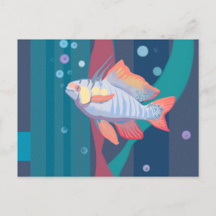 Perch Fish Water Animals Underwater Artポストカード ポストカード