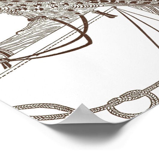 Perched Falcon, Iconic, Falcon Art, Japan Print ポスター (角)