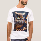 Perched Wisdom — Handcrafted Metal Owl Wall Sculpt Tシャツ (正面)