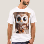 Perched Wonder — Whimsical Little Owl Tシャツ (正面)