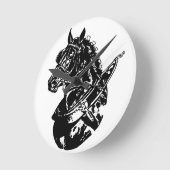 Percheronのばん馬の柱時計 ラウンド壁時計 (傾斜)