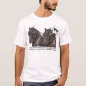 Percheronの成りたがり屋のFriesianのばん馬 Tシャツ (正面)