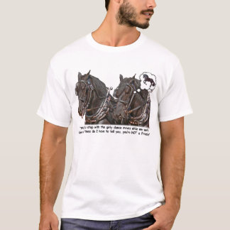 Percheronの成りたがり屋のFriesianのばん馬 Tシャツ
