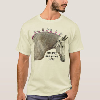 Percheronの灰色のばん馬があること誇りを持った Tシャツ