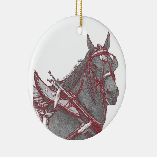 Percheronの馬のオーナメント セラミックオーナメント (右)