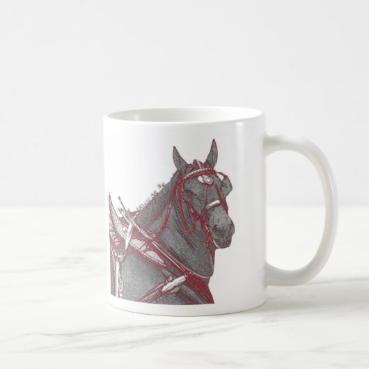 Percheronの馬のマグ コーヒーマグカップ (右)