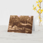 Percheron Greetingカード カード (黄色い花)