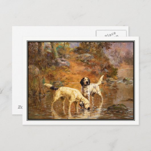 Percival Rosseauによる冷却ストリームのセッター ポストカード (正面/裏面)