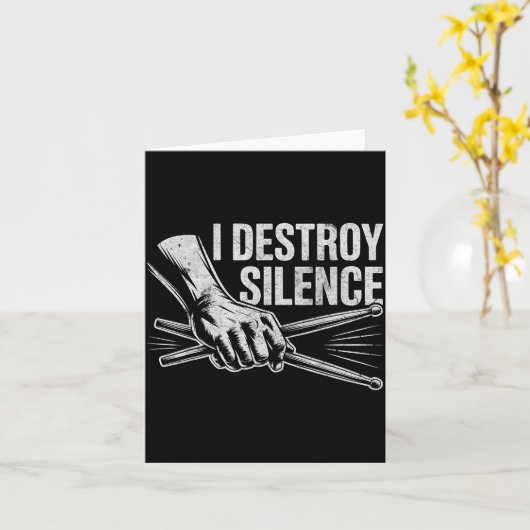 Percussionist Drummer I Destroy Silence Drumming L カード (黄色い花)