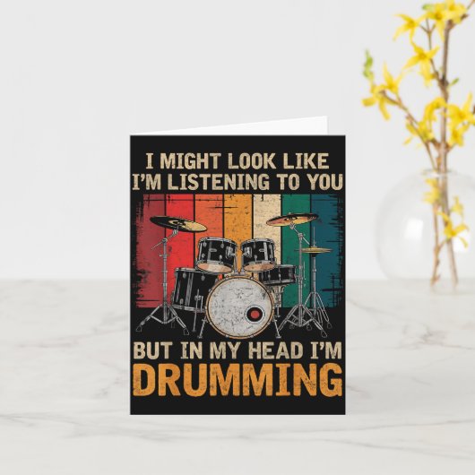 Percussionist Drumming For Drum Set Lover Drummers カード (黄色い花)