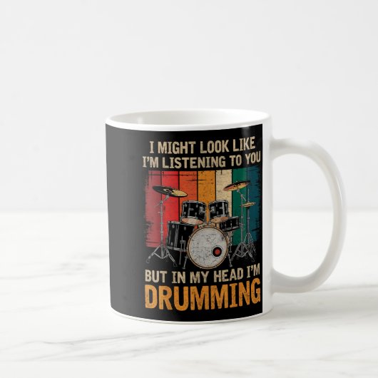 Percussionist Drumming For Drum Set Lover Drummers コーヒーマグカップ (右)