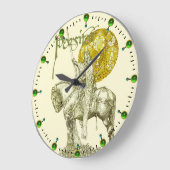 PERCVAL LEGEND /聖なる灰色の緑のファンタジーのクエスト ラージ壁時計 (傾斜)