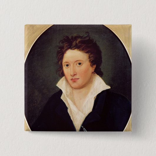 Percy Bysshe Shelley 1819年のポートレート 缶バッジ (正面)