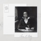 Percy Bysshe Shelley、William Hollによる彫刻 ポストカード (正面/裏面)