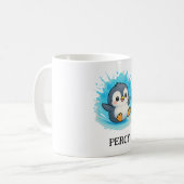 Percy Penguin Mug – Custom Cute Animal Name Gift コーヒーマグカップ (正面左)