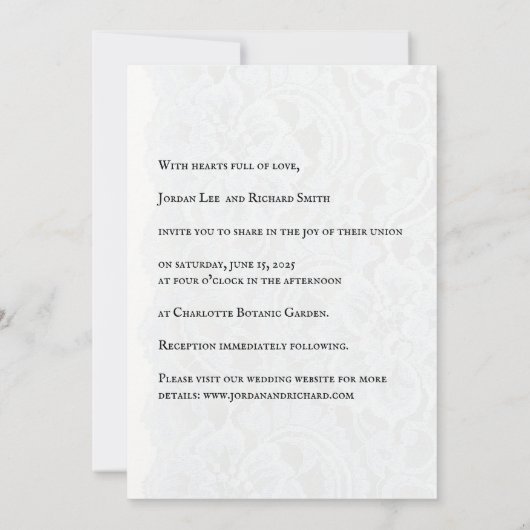 Percy - Romantic Poem Wedding Invitation 招待状 (裏面)