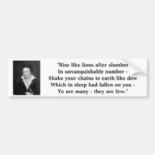 Percy Shelley "無秩序のマスク" バンパーステッカー