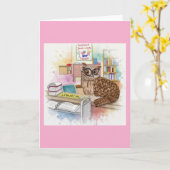 Percy The Owl 🦉 Librarian カード (黄色い花)