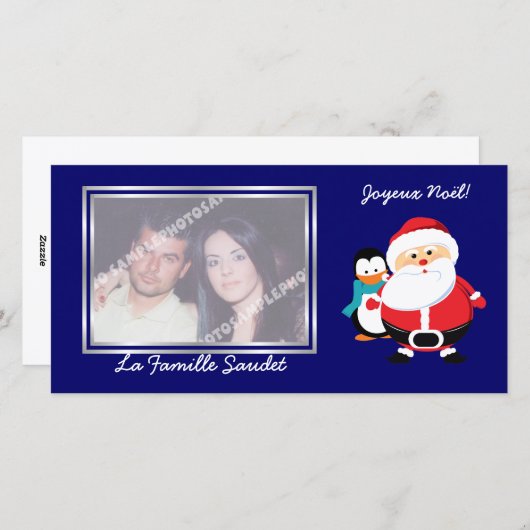 Père NoëlとManchotサンタクロースの献立表の写真 シーズンカード (正面/裏面)