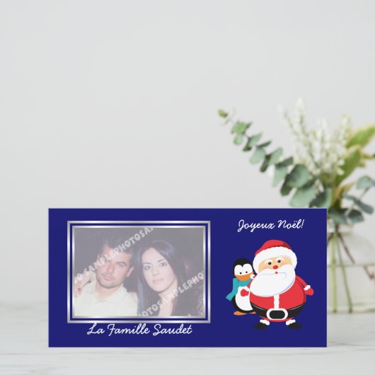 Père NoëlとManchotサンタクロースの献立表の写真 シーズンカード (スタンド正面)