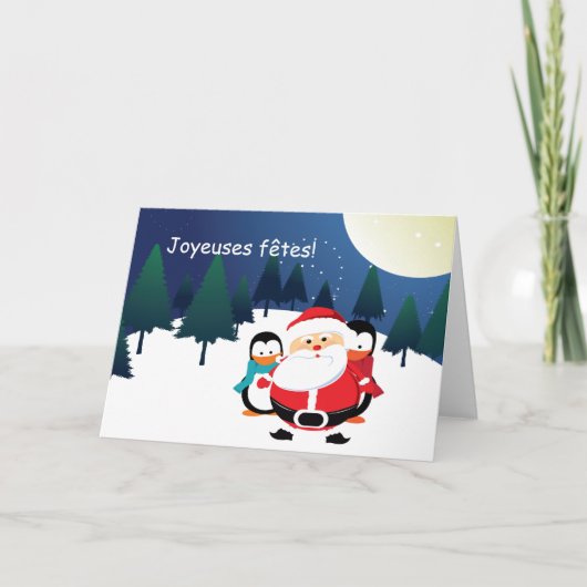 Père NoëlとManchotサンタクロースの献立表 シーズンカード (正面)