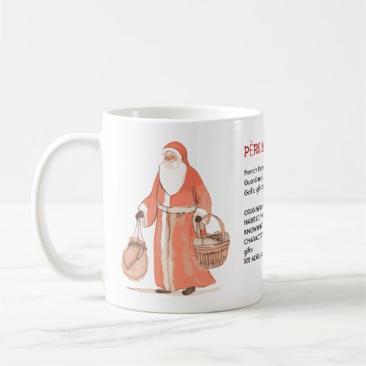 Père Noël フランスのサンタクロース辞典 コーヒーマグカップ (左)