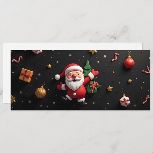 Père noël 3D enfantin et décor de fête (正面/裏面)