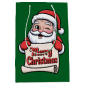 Père Noël Clin d'Œil 🎅 "Merry Christmas" ミディアムペーパーバッグ (正面)